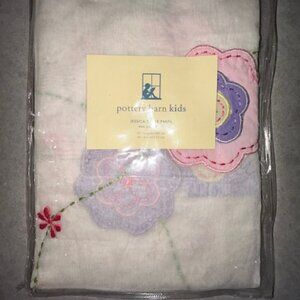 Pottery Barn Kids Jessica Floral Embroidered Sheer panel 63"x44" New in Package
